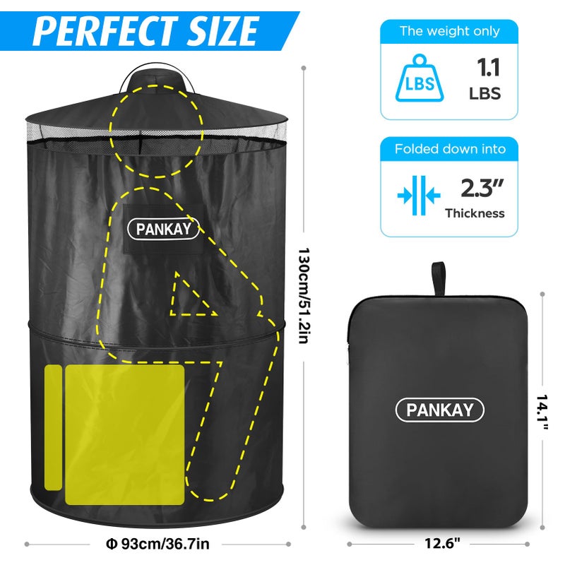 PANKAY Pop Up Privacy Tent, Portable Outdoor Camping Bathroom Toilet Tent, Collapsible Shelter for Camping & Emergency â€“ Lightweight & Sturdy, Easy Set Up, Foldable - with Carry Bag - Image 2