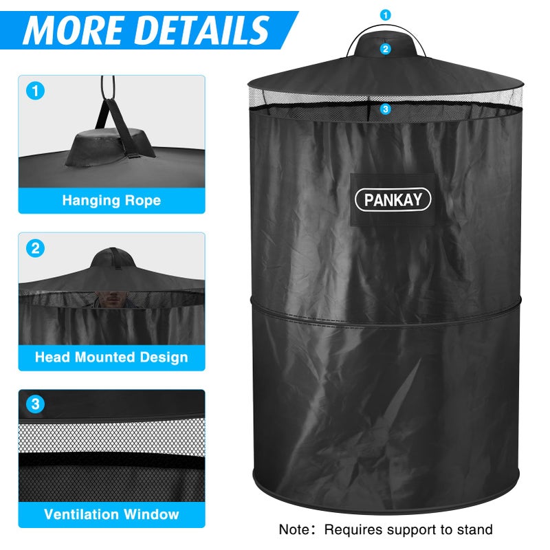 PANKAY Pop Up Privacy Tent, Portable Outdoor Camping Bathroom Toilet Tent, Collapsible Shelter for Camping & Emergency â€“ Lightweight & Sturdy, Easy Set Up, Foldable - with Carry Bag - Image 3
