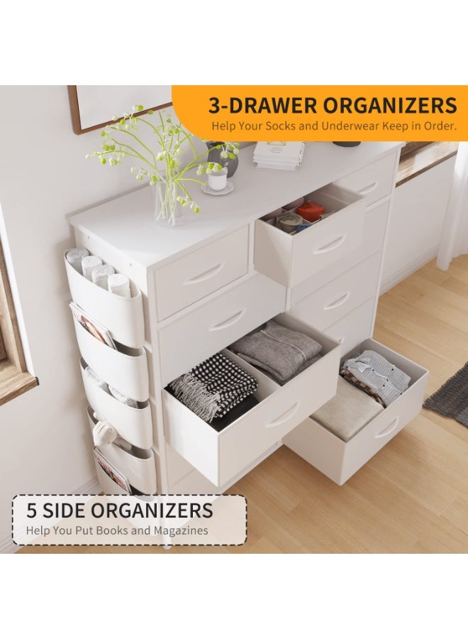 ACPLAY 11-Drawer Fabric Dresser with Side Pockets – Storage Chest with Metal Frame & Wooden Top for Bedroom, Closet, Living Room, Hallway  - Image 5