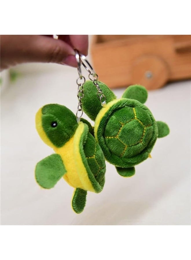 Smiski Plush Turtle Keychain - Cute Green Minimalist Character Soft Stuffed Animal Bag Charm Pendant - Image 3