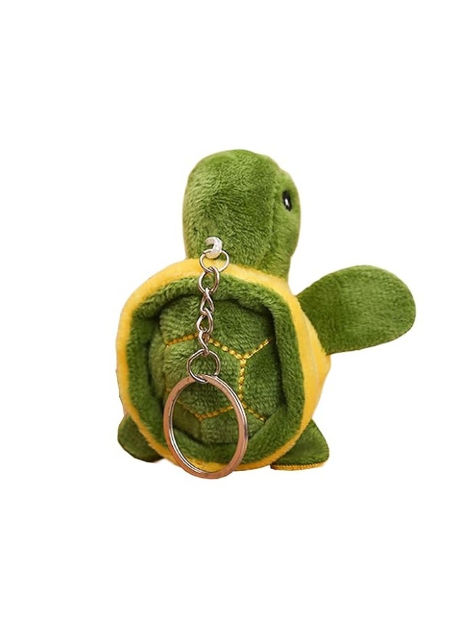 Smiski Plush Turtle Keychain - Cute Green Minimalist Character Soft Stuffed Animal Bag Charm Pendant - Image 2