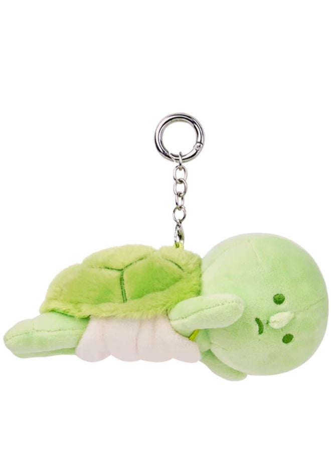 Smiski Plush Turtle Keychain - Cute Green Minimalist Character Soft Stuffed Animal Bag Charm Pendant - Image 1