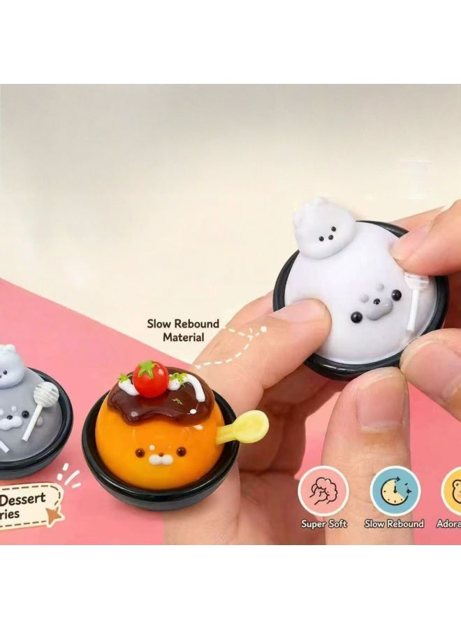 Cute Seal Squishy Toy 3 Pcs, White & Gray Lollipop Chef Seal + Pudding Seal Stress Relief Squeeze Toys, Soft Slow Rising Squishies Decor Gift for Kids Adults - Image 5