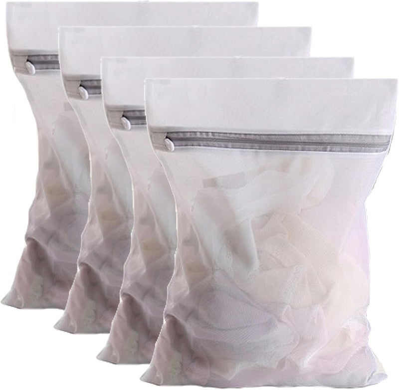 HUAPX Durable Mesh Laundry Bags for Delicates,4Pcs 24 x 24inch Big Wash Bag for Washing Delicates,Underwear and Lingerie, Big Clothes,Sweater,Makeup Organizer Bags (4 XXL) - Image 1