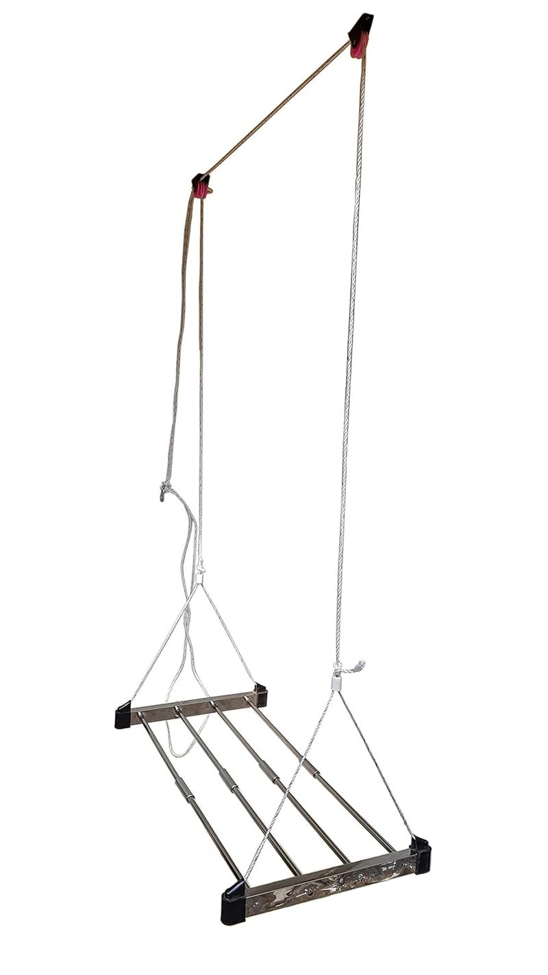 LAKSHAY Heavy Duty Stainless Steel 4 Pipe X 6 Feet Ceiling Cloth HangerCeiling Cloth Dryer Blue 4x6 - Image 2