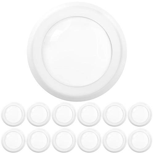 Sunco Lighting 12 Pack 5/6” LED Disk Lights Flush Mount Ceiling Light Fixture Recessed 6000K Daylight Deluxe, 100W Equivalent 15W, 1050LM, Dimmable Low Profile Surface Mount ETL. - Image 1