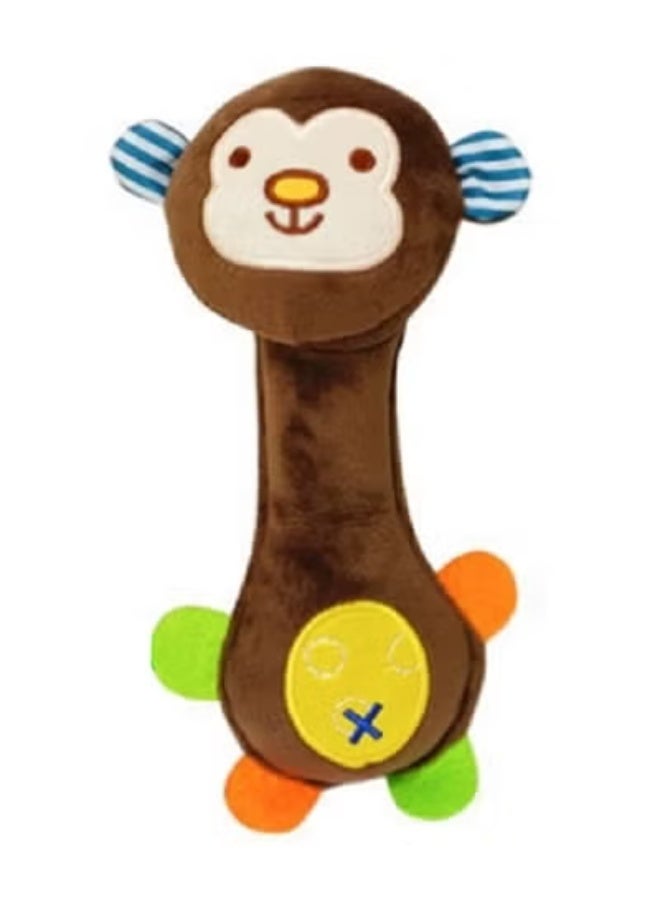 Gbee Cartoon Stuffed Animal Baby Soft Plush Hand Rattle Squeaker Sticks for Toddlers - Image 1