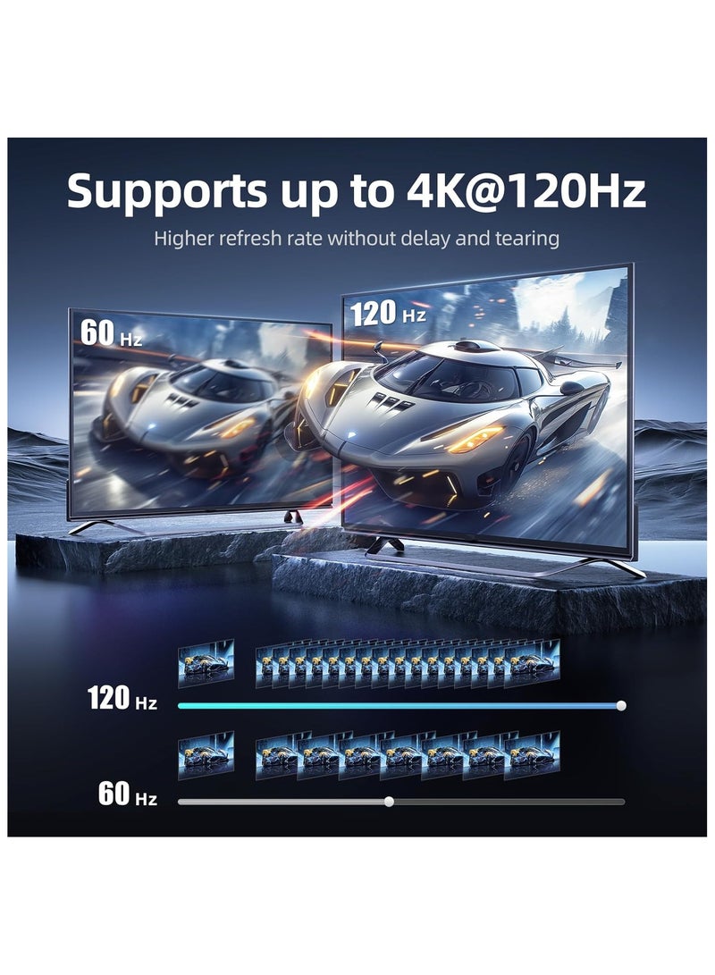 llano HDMI 2.1 Switch | 8K HDMI Switcher | 4K@120Hz Bidirectional Splitter | Supports 8K@60Hz | Aluminum Selector for PS4/PS5, Xbox, Roku, Apple TV, Fire Stick, and Sony TV - Image 2