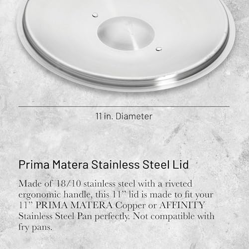 de Buyer Stainless Steel Lid, Polished - 11” - Compatible with 11" PRIMA MATERA Copper or AFFINITY Stainless Steel Pan - Dishwasher & Oven Safe - Made in France - Image 2