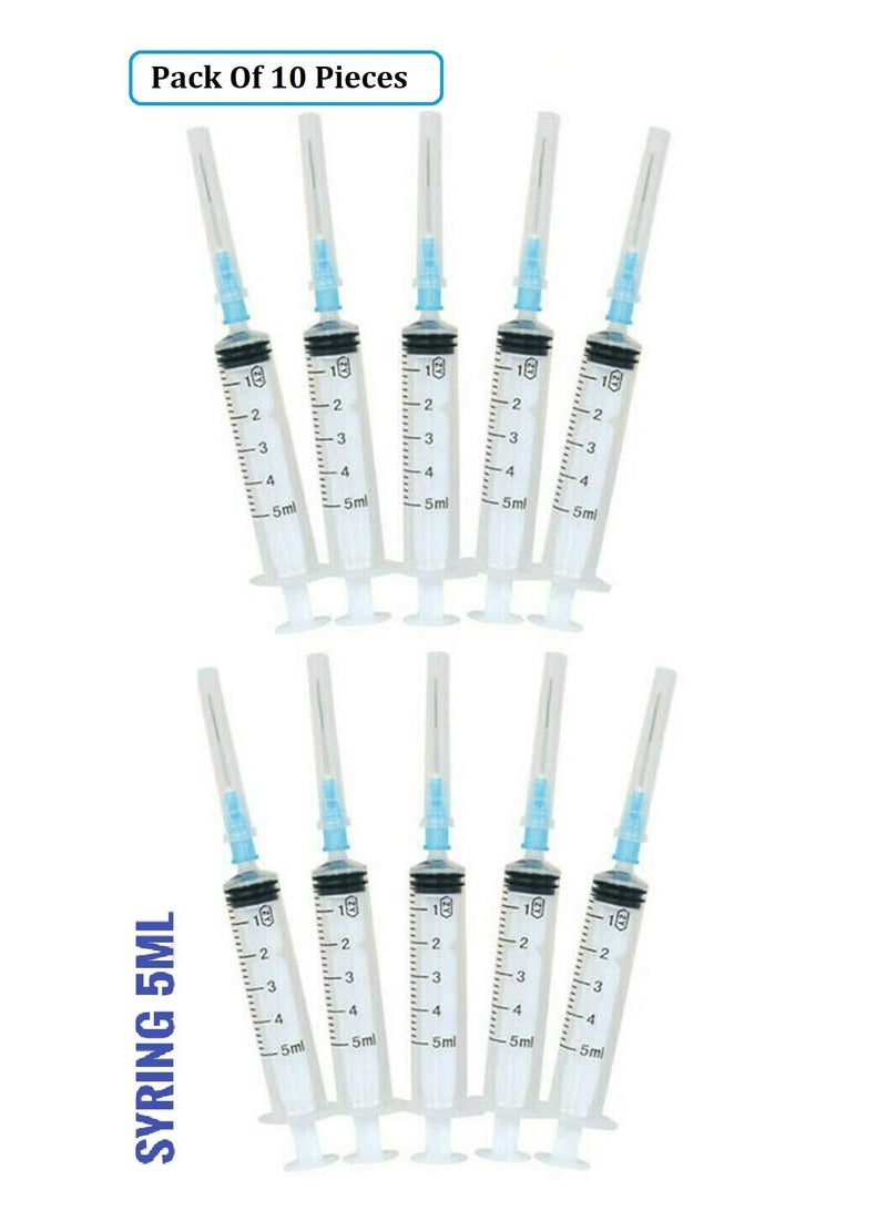 Generic Pack Of 10 Medical Disposable Syringe 5ml With Needle  - Image 1