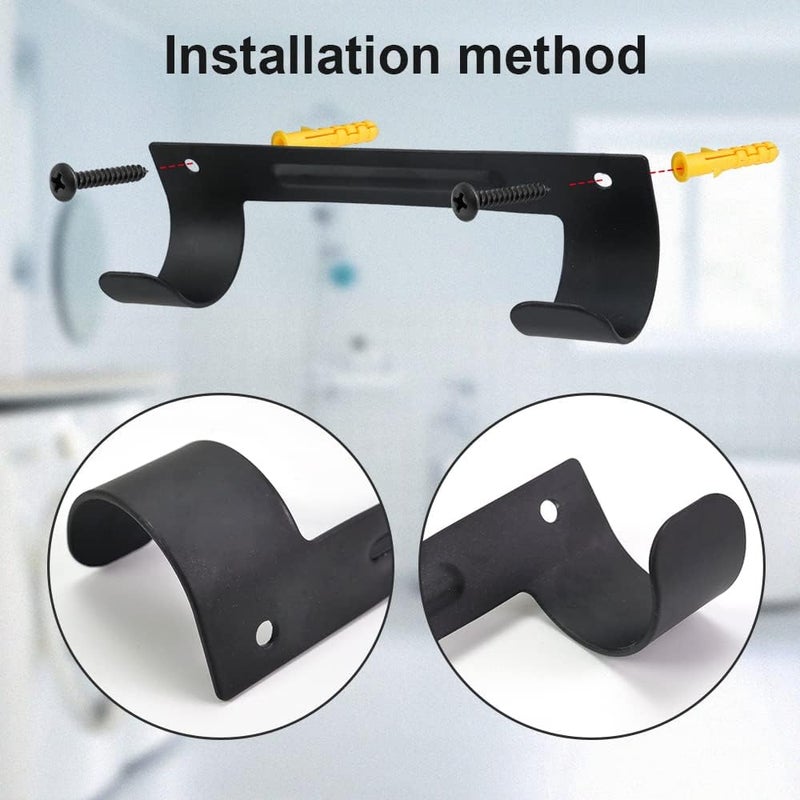 Exclen Ironing Board Hanger Wall Mount Ironing Board Holder Organizer Wall Rack for Laundry Rooms Storage Rack Hanging Shelf Hanger (Black-2 PCS) - Image 3