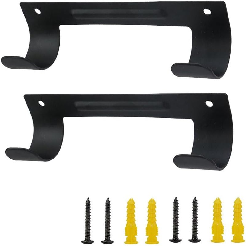 Exclen Ironing Board Hanger Wall Mount Ironing Board Holder Organizer Wall Rack for Laundry Rooms Storage Rack Hanging Shelf Hanger (Black-2 PCS) - Image 1