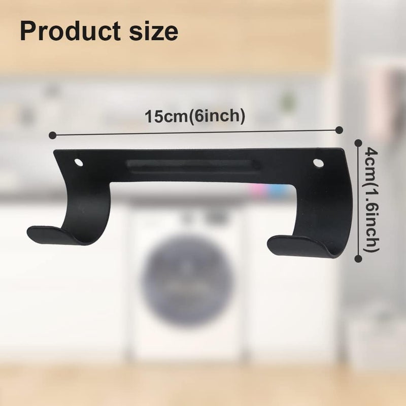 Exclen Ironing Board Hanger Wall Mount Ironing Board Holder Organizer Wall Rack for Laundry Rooms Storage Rack Hanging Shelf Hanger (Black-2 PCS) - Image 4