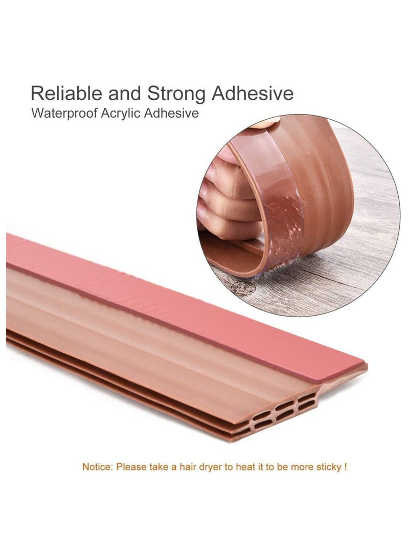 Door Draft Stopper Bottom Seal for Exterior and Interior Doors Blocker Insects Dust Noise Weather Stripping 2Wx39L Inches Brown - Image 3