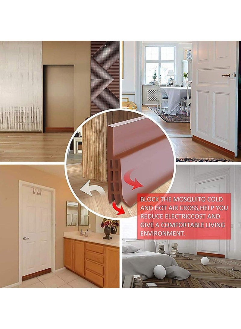 Door Draft Stopper Bottom Seal for Exterior and Interior Doors Blocker Insects Dust Noise Weather Stripping 2Wx39L Inches Brown - Image 5