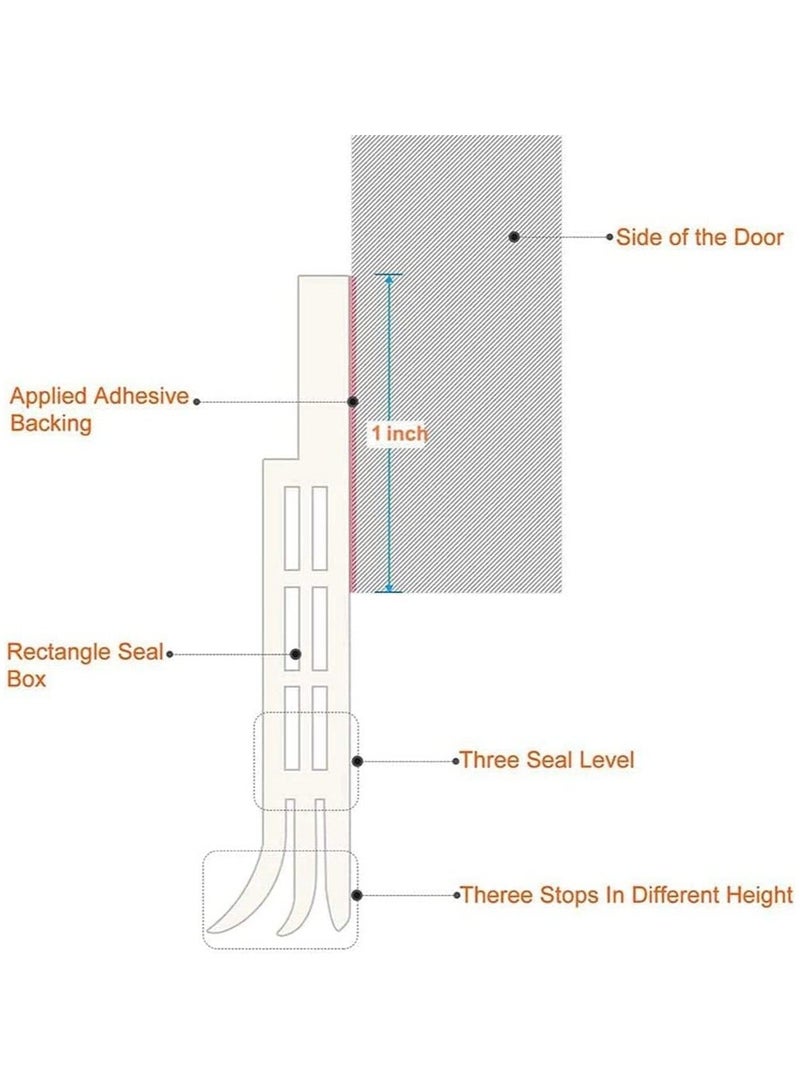 Door Draft Stopper Bottom Seal for Exterior and Interior Doors Blocker Insects Dust Noise Weather Stripping 2Wx39L Inches Brown - Image 2