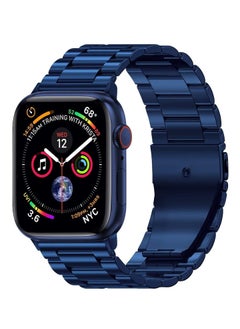 Compatible Apple Watch Band 49mm/45mm/44mm/42m Stainless Steel iWatch Band with Case for Apple Watch Series 8/7/6/5/4/3/2/1/SE/SE2/Ultra, Blue