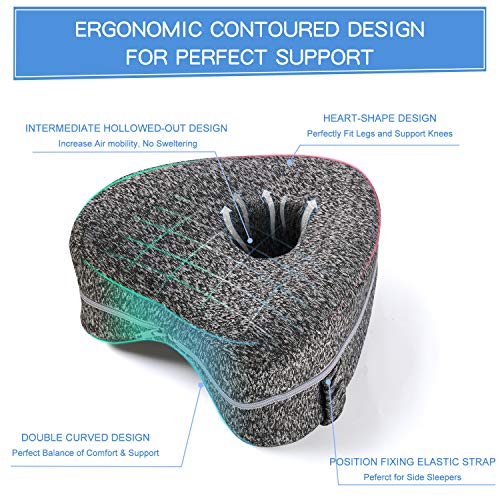 BEAUTRIP Leg Pillow | Ergonomic Side Sleeping Pillows | Memory Foam Knee Pillow with Strap for Side Sleeper | Leg Support Cushion with Removable and Washable Cover - Image 5