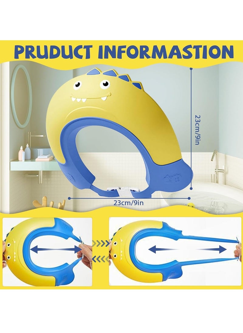 Generic - 1pc Baby Shower Cap Shield, Shower Cap for Kids, Visor Hat for Eye and Ear Protection for Children,Cute Dinosaur shape Makes the Baby Bath More Fun (Yellow) - Image 1
