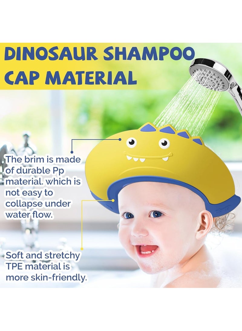 Generic - 1pc Baby Shower Cap Shield, Shower Cap for Kids, Visor Hat for Eye and Ear Protection for Children,Cute Dinosaur shape Makes the Baby Bath More Fun (Yellow) - Image 1