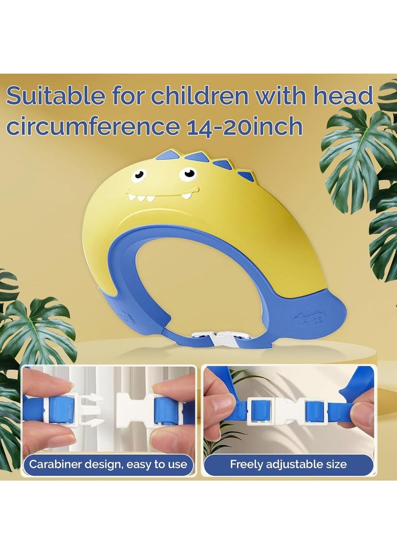 Generic - 1pc Baby Shower Cap Shield, Shower Cap for Kids, Visor Hat for Eye and Ear Protection for Children,Cute Dinosaur shape Makes the Baby Bath More Fun (Yellow) - Image 1