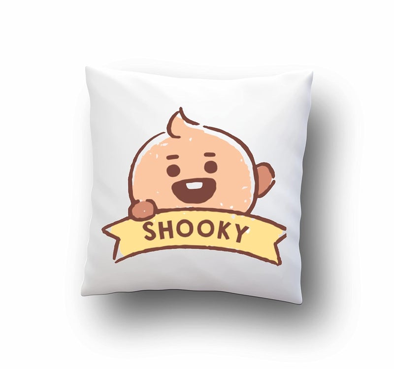 CRAFT MANIACS BT21 Sketch Icons 1616 INCHES Pillow with Filler Officially Licensed BTS Merch SHOOKY - Image 1