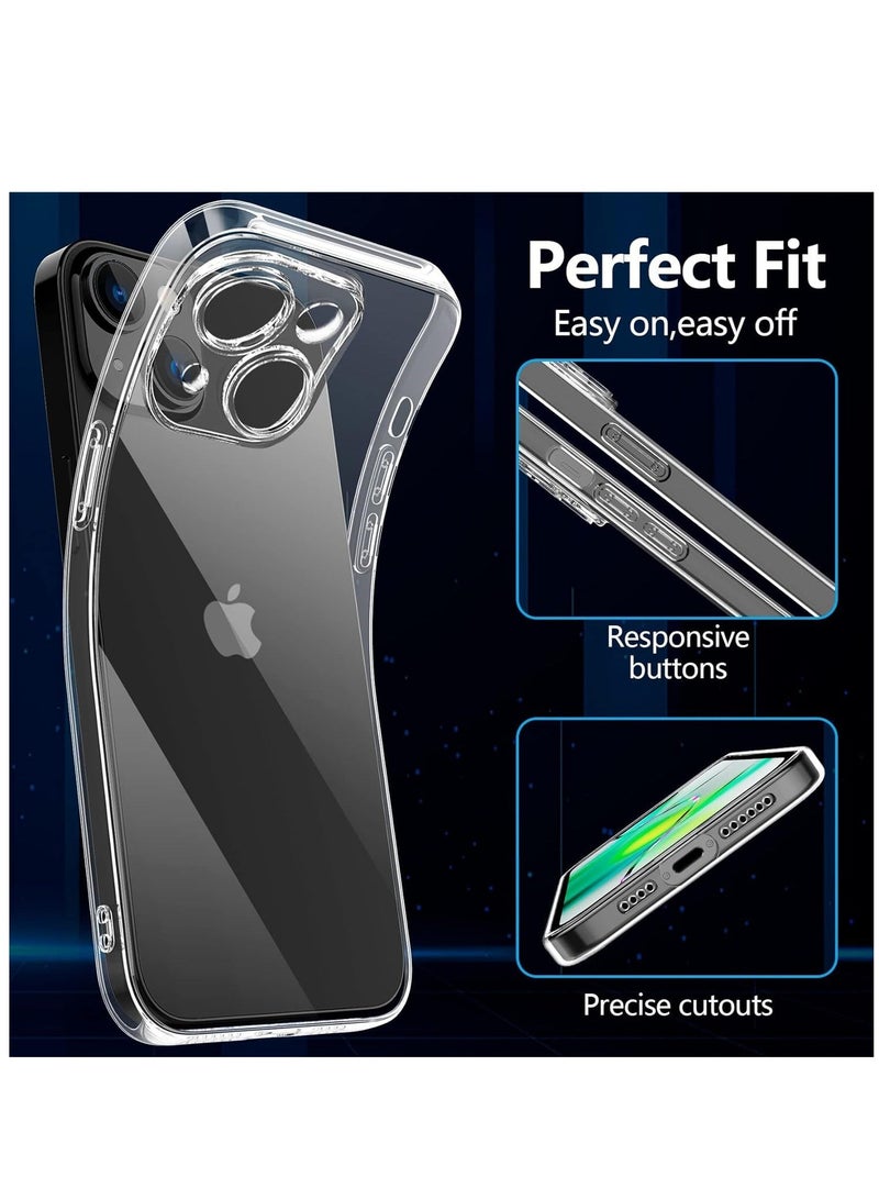 MUNTAQI Premium Clear Case Compatible with iPhone 14 Back Cover With Full Camera Lens Coverage, Anti-Yellowing & Slim Case - Image 4