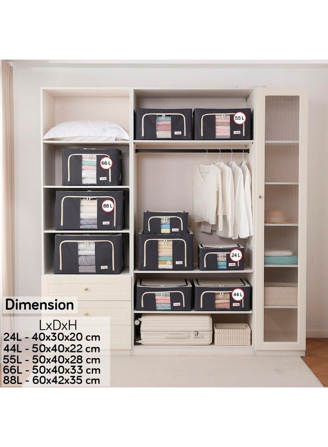 BlushBees Living Box - 600D Oxford Fabric Cloth Storage Bags, Wardrobe Organizer - 24 Litre, Pack of 2, Polka Dots Blue - Image 3
