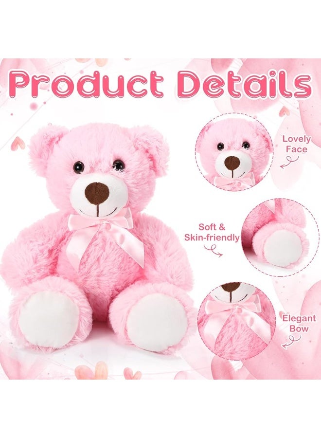 Aoriher 6 Pieces Bear Bulk Stuffed Animal Baby Shower Bear Plush Toys Soft Cute Bear Easter Graduation Gifts Sleeping and Playing Decorations(Pink, Long Plush) - Image 1