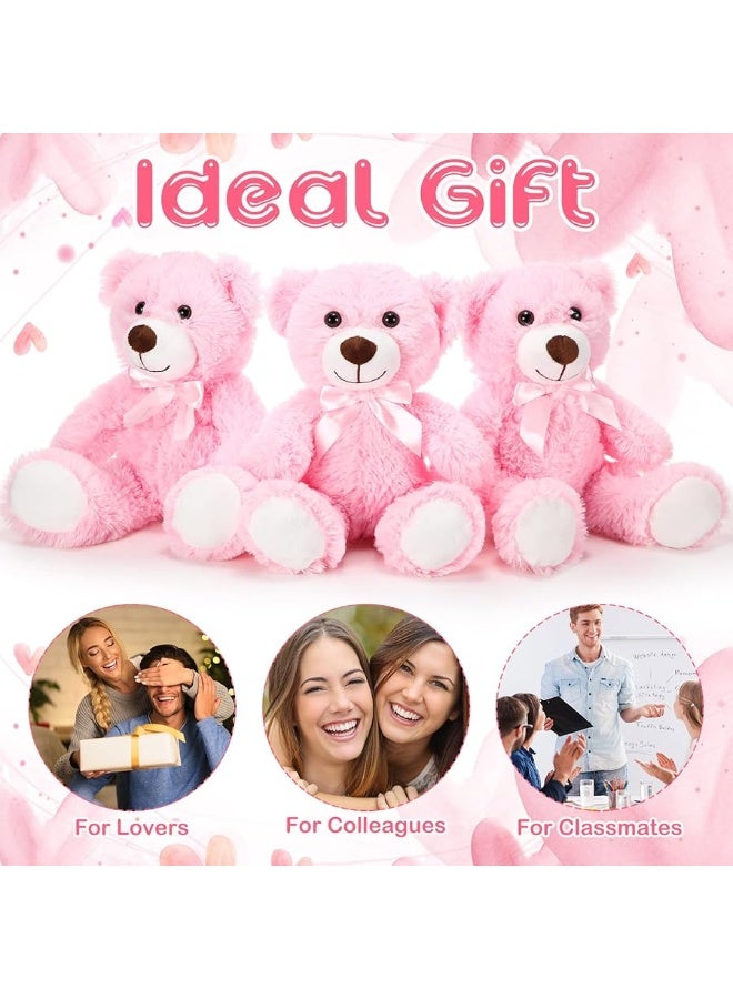 Aoriher 6 Pieces Bear Bulk Stuffed Animal Baby Shower Bear Plush Toys Soft Cute Bear Easter Graduation Gifts Sleeping and Playing Decorations(Pink, Long Plush) - Image 5