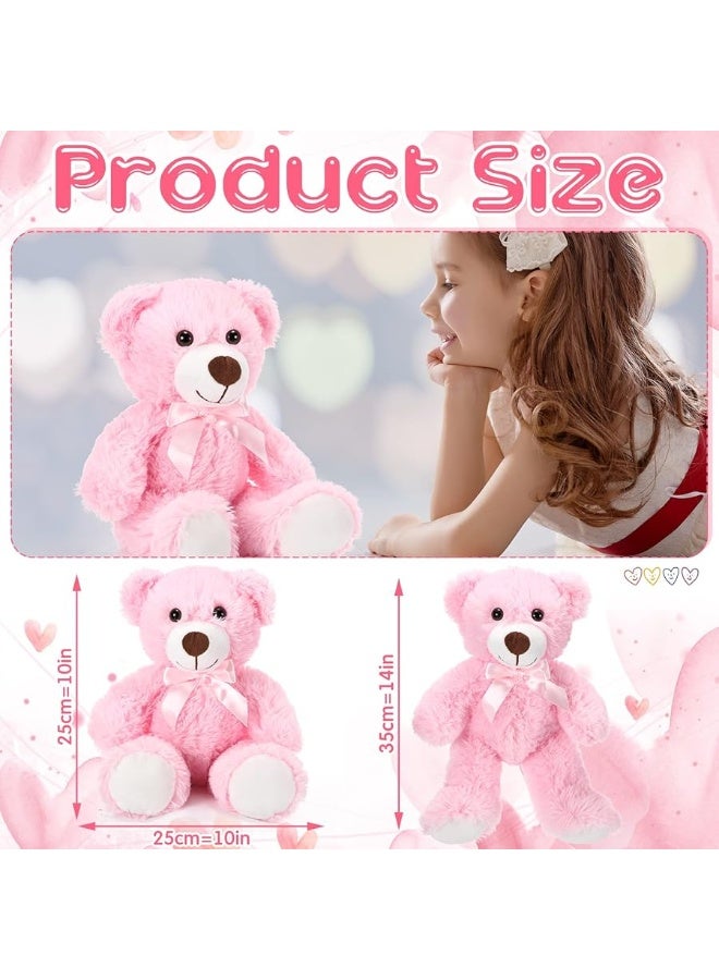 Aoriher 6 Pieces Bear Bulk Stuffed Animal Baby Shower Bear Plush Toys Soft Cute Bear Easter Graduation Gifts Sleeping and Playing Decorations(Pink, Long Plush) - Image 4