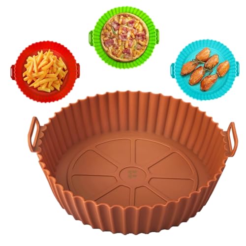 Fuelbyte 1 Pcs Silicone Air Fryer Accessories Set Includes Air Fryer Basket Bowl Baking Air Fryer Tray Liners Cake Moulds Tray Liner for Baking Roasting Frying - Image 1