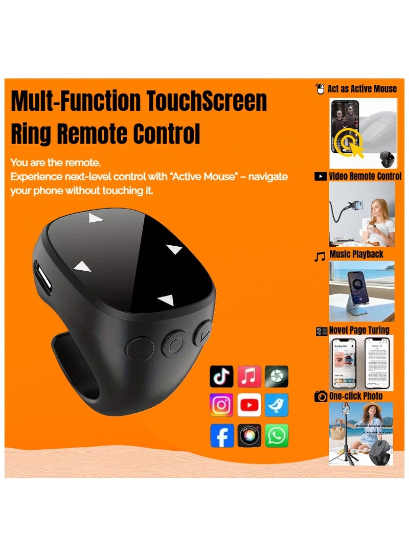  أورا سيليكت خاتم بلوتوث للتحكم باللمس أجهزة الاتصال اللاسلكي  - خاتم TikTok Scrolling Ring، ماوس هاتف يعمل باللمس، قارئ كتب إلكترونية مع ميزة الإعجاب التلقائي والتمرير البطيء، متوافق مع أجهزة iPhone و Android، مساعد البث المباشر والتقاط الصور الذاتية - Image 1