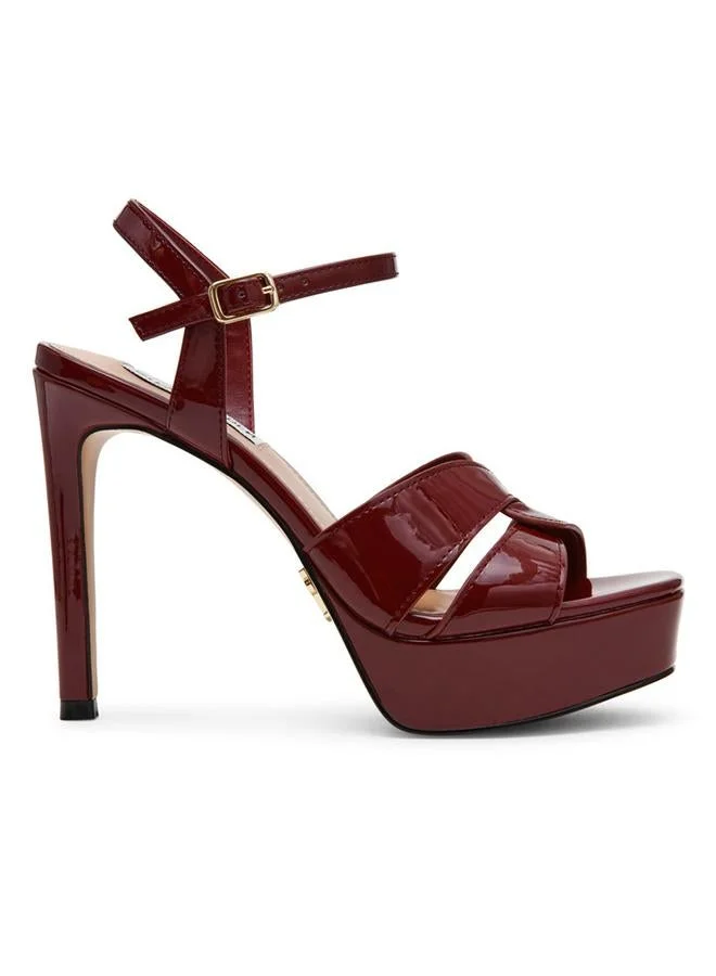 Steve Madden Lavisher Women Wine Patent Platform Heels
