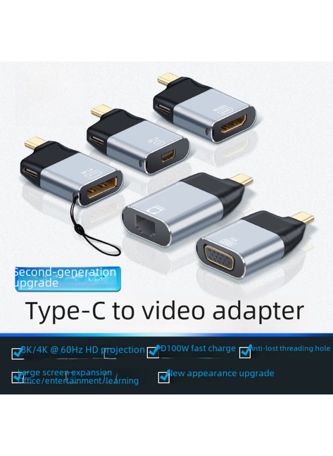 Type-c Female To Hdtv Computer Tv Monitor Adapter 4k60hz Dp1.4 Network Port Rj45-Number Of Interfaces:First Generation Rj45 Short Line