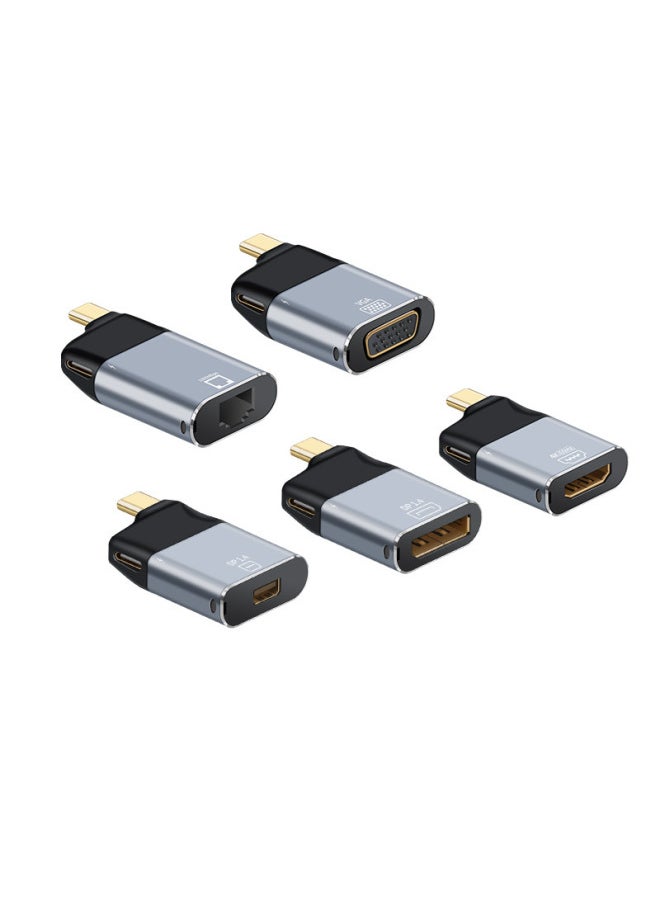 Type-c Female To Hdtv Computer Tv Monitor Adapter 4k60hz Dp1.4 Network Port Rj45-Number Of Interfaces:First Generation Rj45 Short Line