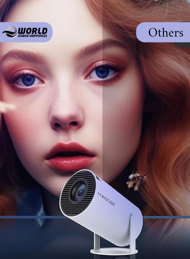 Eworld Portable 1080P Projector with Android 11.0, 5G WiFi, 130" Display, 4K Support – Built-in Speakers, Screen Mirroring – Compatible with TV Stick, HDMI, USB, PS5, iOS – Indoor/Outdoor Use - Image 2