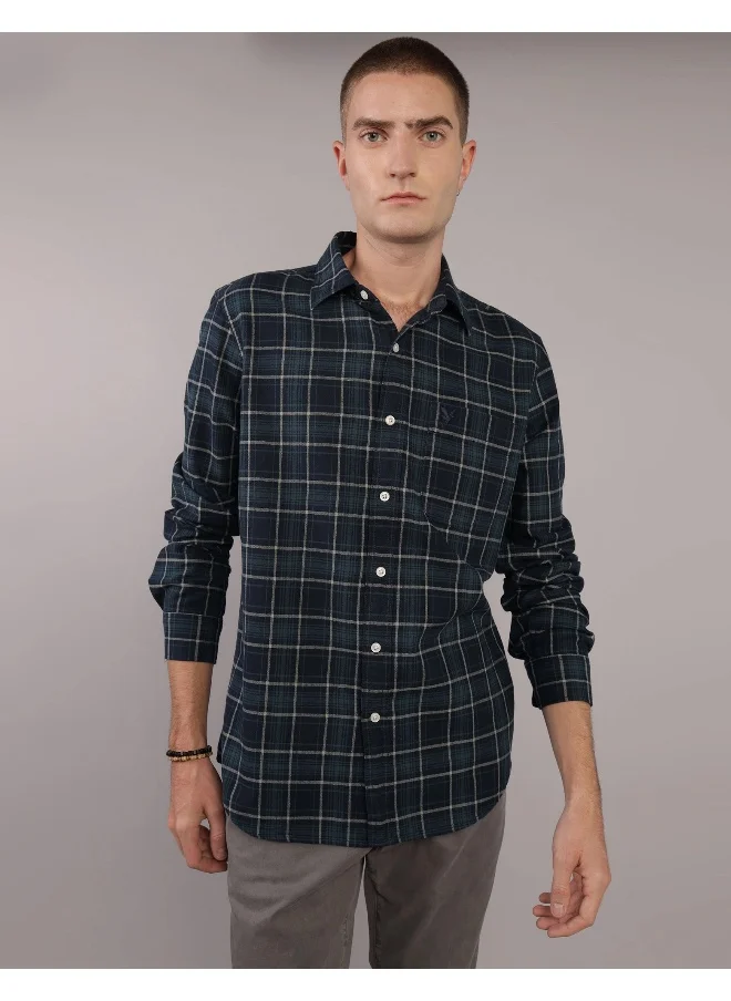 American Eagle AE Plaid Slim Fit Everyday Button-Up Shirt