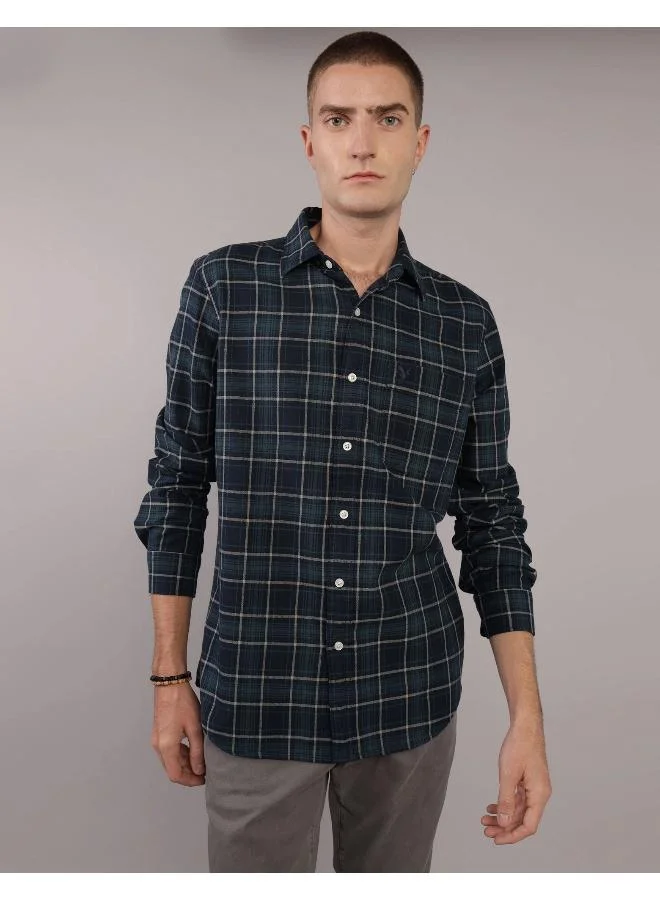 American Eagle AE Plaid Slim Fit Everyday Button-Up Shirt