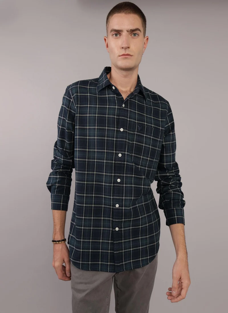 American Eagle AE Plaid Slim Fit Everyday Button-Up Shirt