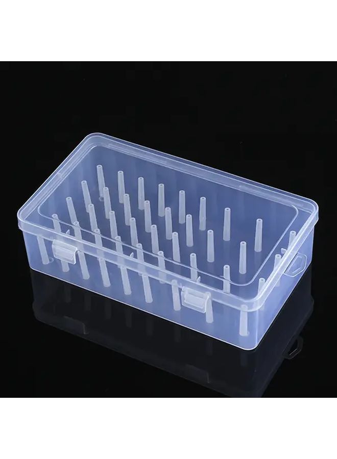 Pink Transparent Sewing Storage Box Lidded Organizer Heavy Duty Craft Yarn Thread Needle Holder - Image 2