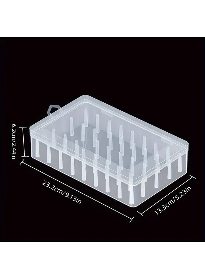 Pink Transparent Sewing Storage Box Lidded Organizer Heavy Duty Craft Yarn Thread Needle Holder - Image 3