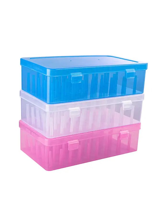 Pink Transparent Sewing Storage Box Lidded Organizer Heavy Duty Craft Yarn Thread Needle Holder - Image 5