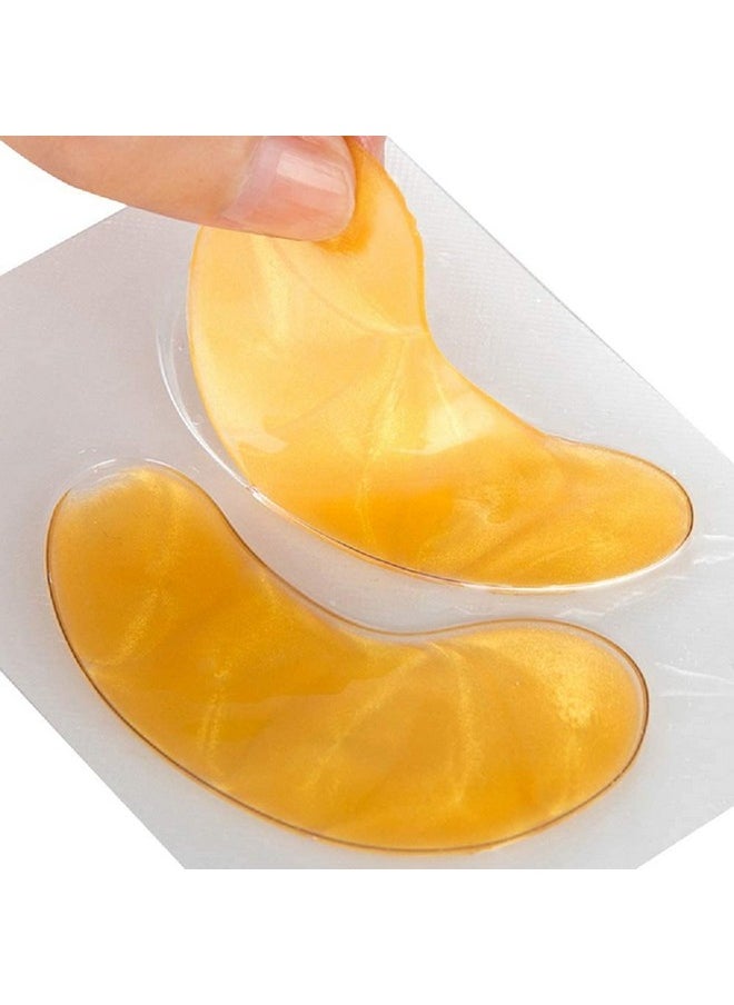 KlsyChry 24K Gold Gel Crystal Collagen Eye And Lip Mask Set 10 Pairs Gold Eye Mask & 10 Pcs Gold Lip Mask For Moisturizing Anti Wrinkle Antiaging Hydrating Lip Patches And Under Eye Gel Pads  - Image 4