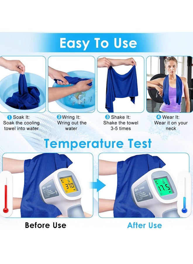 4 Pack Cooling Towels for Neck,Cool Towel Workout Sweat Towel for Sports Gym(31"x12") - Image 3