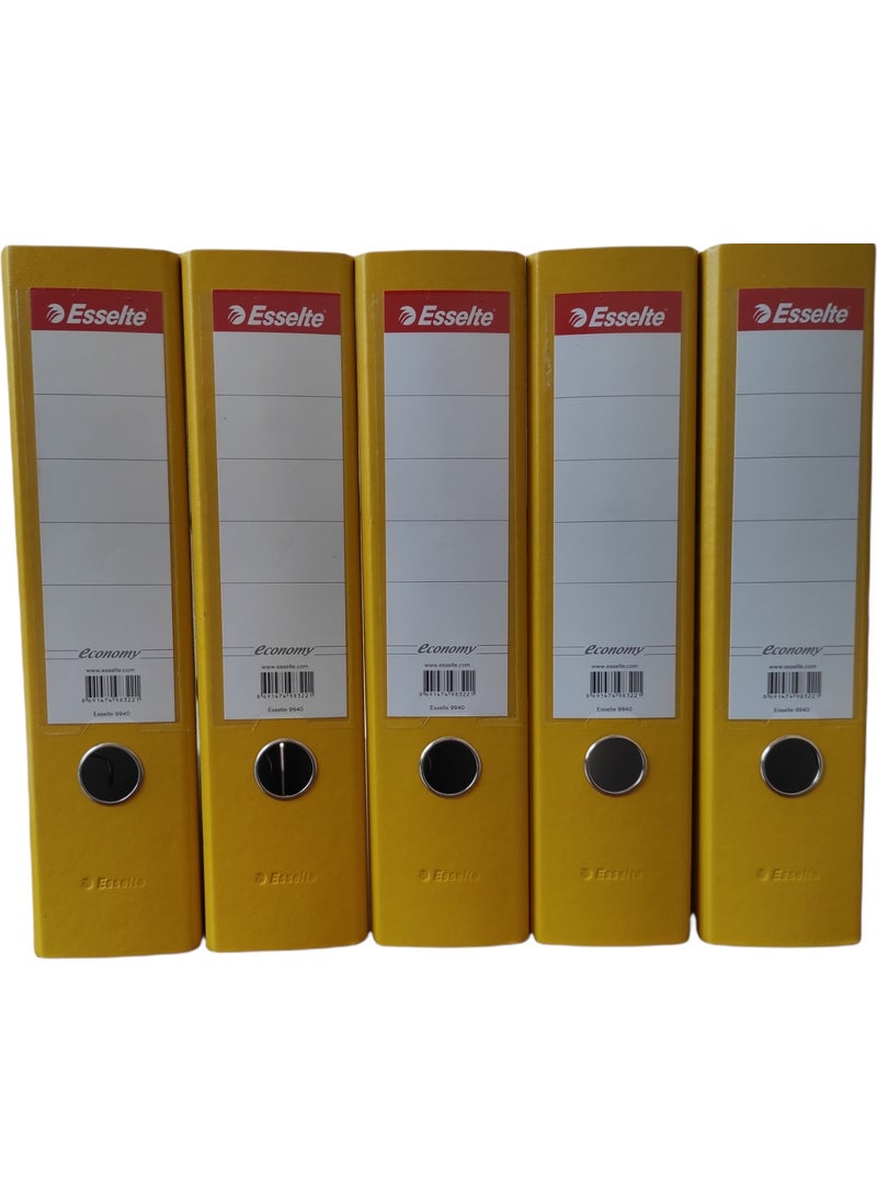 Esselte 9940 Plastic Large Folder Yellow 5-Piece 