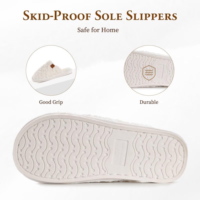 OOW Women's Fuzzy Slippers for Indoor,House Shoes with Memory Foam,Plush and Cute Slippers for Women - Image 5