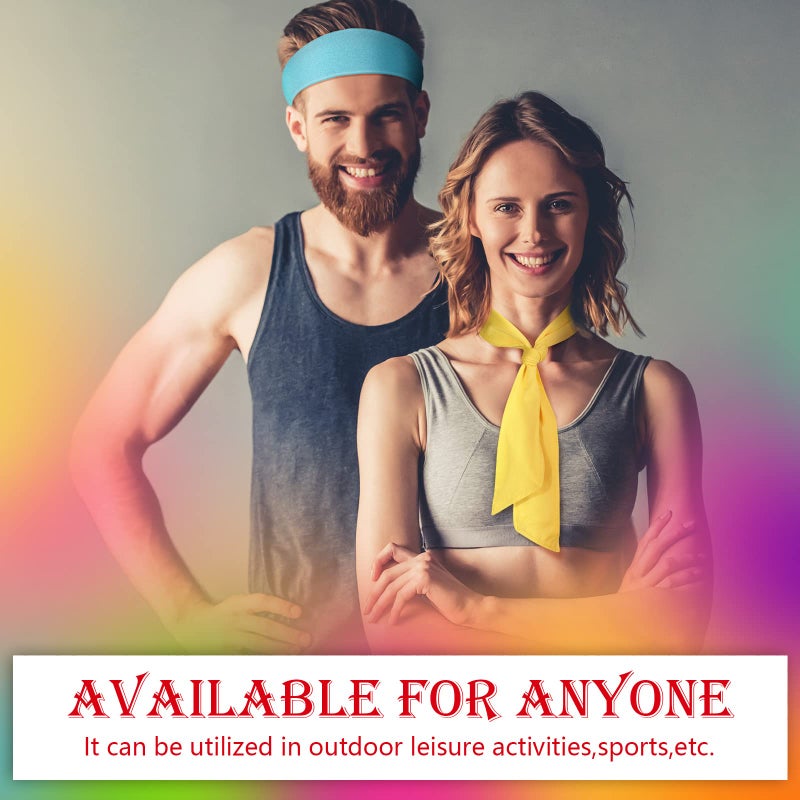 Civaner 12 Pack Bright Color Tie Headbands Bulk for Men Women Sports Athletic Tennis Head Band Ninja Karate Headbands Adjustable Elastic Bandana Sweatbands Hair Wrap Bands for Basketball Running Workout - Image 2