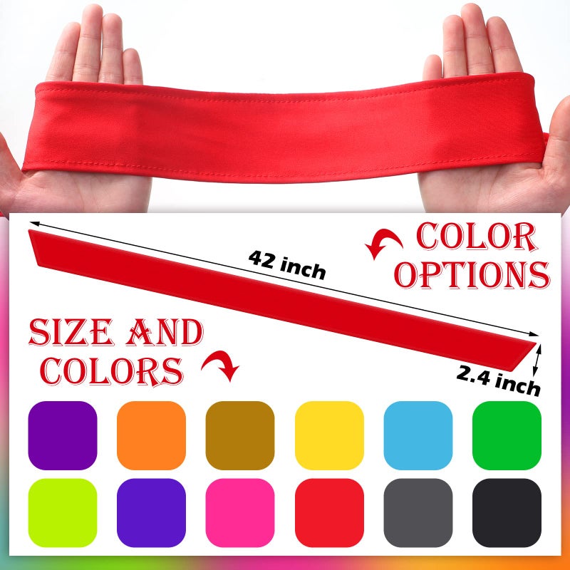 Civaner 12 Pack Bright Color Tie Headbands Bulk for Men Women Sports Athletic Tennis Head Band Ninja Karate Headbands Adjustable Elastic Bandana Sweatbands Hair Wrap Bands for Basketball Running Workout - Image 3
