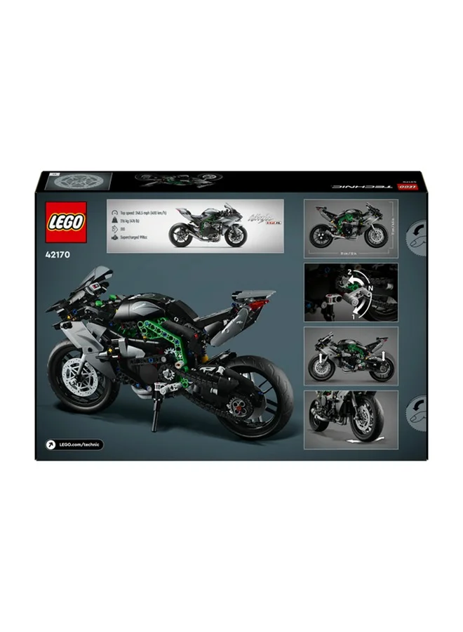 ليغو 42170 Technic Kawasaki Ninja H2R Motorcycle Toy, Vehicle Gift For Kids, Collectible Building Set For Boys And Girls Aged 10 And Over, Scale Model Kit For Independent Play (643 Pieces)